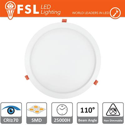 Downlight LED IP20 12W 3000K 800LM 110° FORO:160mm