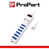Multipresa 6 posti 10/16A bipasso 2P+T + 2 prese USB 2.1A RICARICA RAPIDA  + int